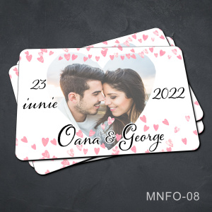 Marturii nunta - magnet personalizat cu poza - MNFO-08