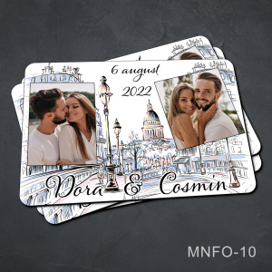 Marturii nunta - magnet personalizat cu poza - MNFO-10