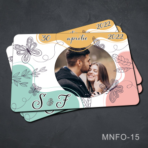Marturii nunta - magnet personalizat cu poza - MNFO-15