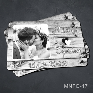 Marturii nunta - magnet personalizat cu poza - MNFO-17