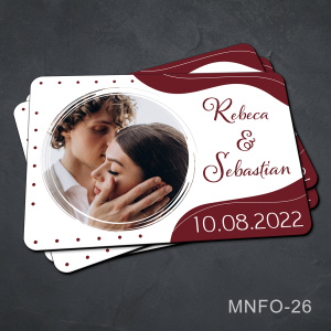 Marturii nunta - magnet personalizat cu poza - MNFO-26