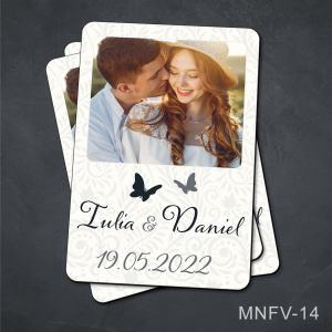 Marturii nunta - magnet personalizat cu poza - MNFV-14