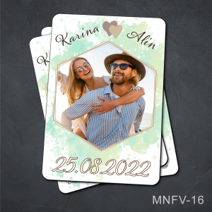 Marturii nunta - magnet personalizat cu poza - MNFV-16