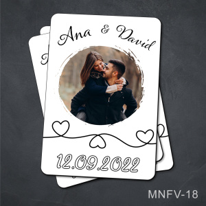 Marturii nunta - magnet personalizat cu poza - MNFV-18