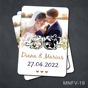 Marturii nunta - magnet personalizat cu poza - MNFV-19