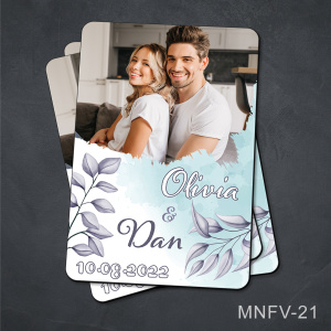 Marturii nunta - magnet personalizat cu poza - MNFV-21