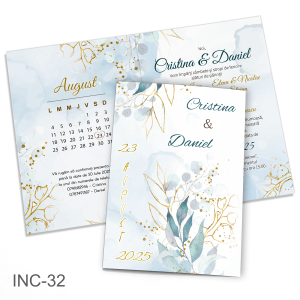 Invitatii nunta clasice - Decoratiuni florale - INC-32