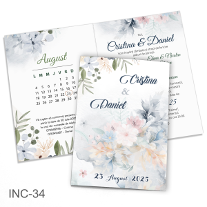 Invitatii nunta clasice - Decoratiuni florale - INC-34