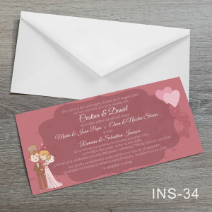 Invitatii nunta cu plic alb - INS-34