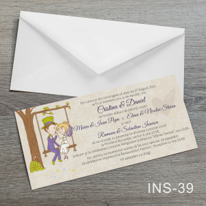 Invitatii nunta cu plic alb - INS-39