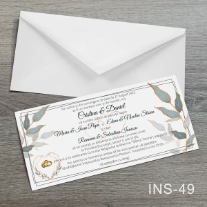 Invitatii nunta cu plic alb - INS-49